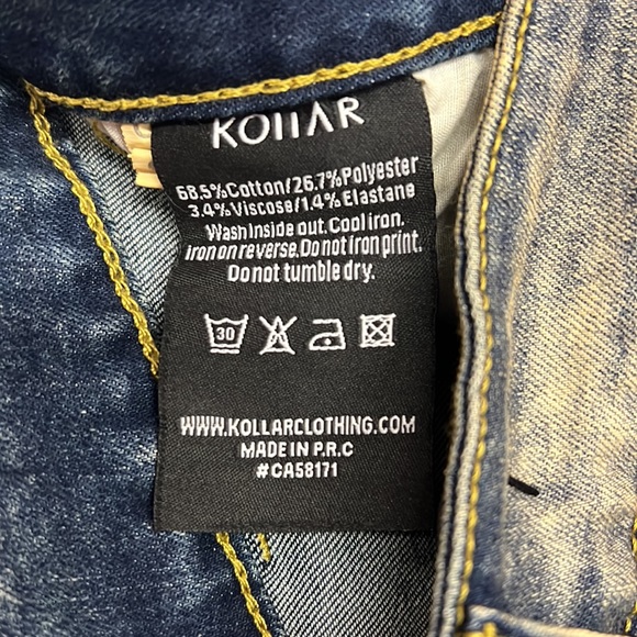 NEW Kollar 203 Skinny Essential Earth Blue Denim Jeans Comfort Men’s Size 42 - Picture 6 of 12